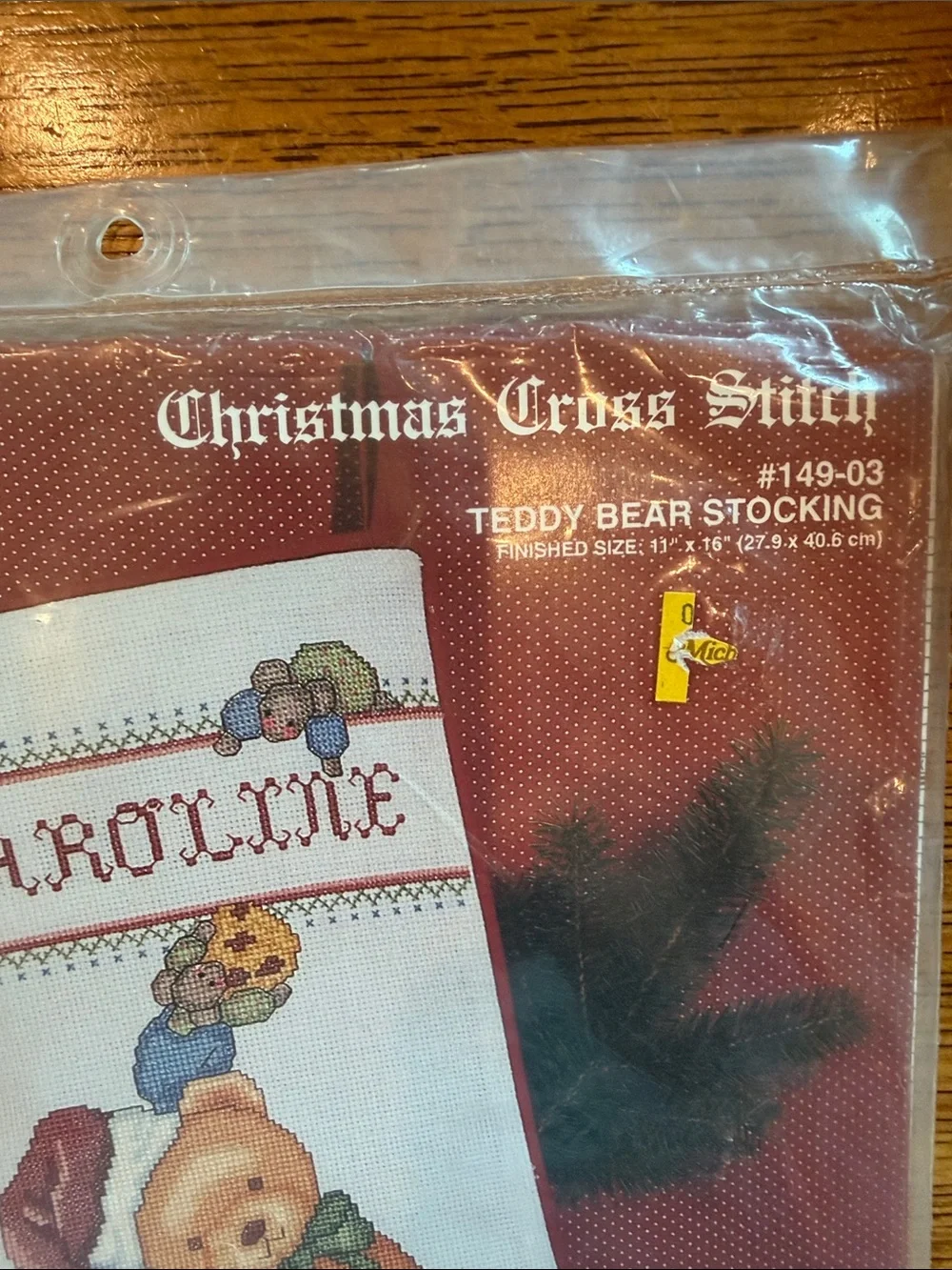 NWT Janlynn White Teddy Bear Christmas Stocking Cross Stitch Kit unopened pkg